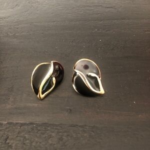 Black & Gold Stud Earrings